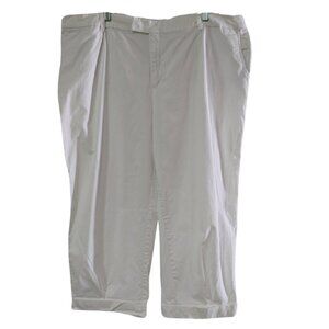 Avenue Women's Capri Chino Pants, White, Plus Size 22, Cotton Spandex, Cuffed